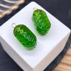 Подвеска конфета карамель зеленая, цвет золото ~ 19 мм