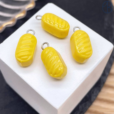 Подвеска конфета карамель желтая, цвет серебро ~ 14 мм