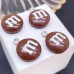 Подвеска конфета коричневая M&M's, цвет серебро 14 мм
