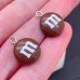 Подвеска конфета коричневая M&M's, цвет серебро 14 мм