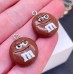 Подвеска конфета коричневая M&M's, цвет серебро 19 мм