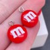 Подвеска конфета красная M&M's, цвет серебро 14 мм