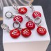 Подвеска конфета красная M&M's, цвет серебро 8 мм