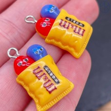 Подвеска конфета M&M's, цвет серебро 20 мм