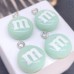 Подвеска конфета мятная M&M's, цвет серебро 14 мм