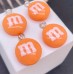 Подвеска конфета оранжевая №1 M&M's, цвет серебро 14 мм