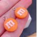 Подвеска конфета оранжевая №1 M&M's, цвет серебро 14 мм