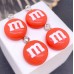 Подвеска конфета оранжевая M&M's, цвет серебро 14 мм
