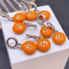 Подвеска конфета оранжевая M&M's, цвет серебро 8 мм