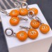 Подвеска конфета оранжевая M&M's, цвет серебро 8 мм