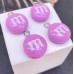 Подвеска конфета сиреневая M&M's, цвет серебро 14 мм