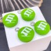 Подвеска конфета зеленая M&M's, цвет серебро 14 мм