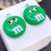 Подвеска конфета зеленая M&M's, цвет серебро 19 мм