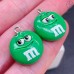 Подвеска конфета зеленая M&M's, цвет серебро 19 мм
