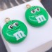 Подвеска конфета зеленая M&M's, цвет золото 19 мм