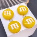 Подвеска конфета желтая M&M's, цвет серебро 14 мм