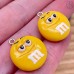 Подвеска конфета желтая M&M's, цвет серебро 19 мм