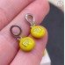 Подвеска конфета желтая M&M's, цвет серебро 8 мм