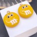 Подвеска конфета желтая M&M's, цвет золото 19 мм