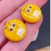 Подвеска конфета желтая M&M's, цвет золото 19 мм