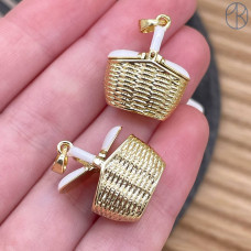 Подвеска корзинка, цвет золото 16х17 мм