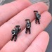 Подвеска кошка черная эмаль, цвет золото 17 мм