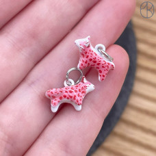 Подвеска кошка эмаль №1, цвет серебро 14 мм