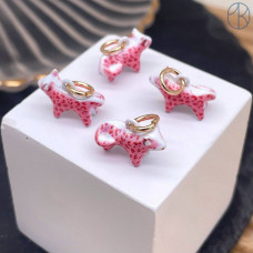 Подвеска кошка эмаль №1, цвет золото 14 мм