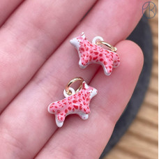 Подвеска кошка эмаль №1, цвет золото 14 мм