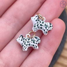 Подвеска кошка эмаль, цвет золото 14 мм