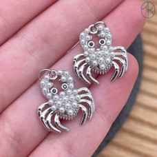 Подвеска краб, цвет серебро 22 мм 