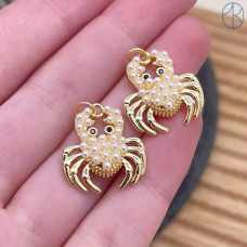 Подвеска краб, цвет золото 22 мм 