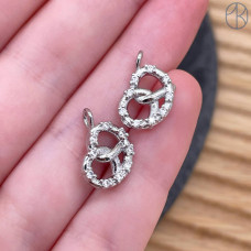 Подвеска крендель, цвет серебро 10 мм 