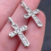Подвеска крест цирконы, цвет серебро 21х14