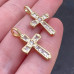 Подвеска крест цирконы, цвет золото 21х14