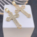 Подвеска крест цирконы, цвет золото 32х19