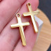Подвеска крест сталь 25 мм, цвет золото 18К