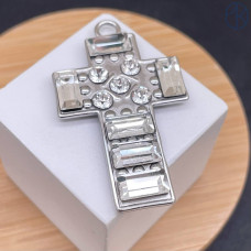 Подвеска крест сталь 44 мм, цвет серебро Подвеска крест сталь 44 мм, цвет серебро