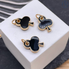 Подвеска крести черная эмаль, цвет золото 15 мм 