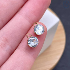 Подвеска круг циркон сталь 6 мм, цвет золото 18К 