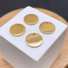 Подвеска круг гладкий сталь 12 мм, цвет золото 18К