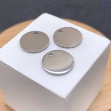 Подвеска круг гладкий сталь 14 мм, цвет серебро