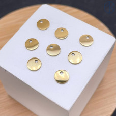 Подвеска круг гладкий сталь 6 мм, цвет золото 18К