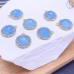 Подвеска круг огранка цирконы кварц тонированный голубой, цвет золото 13 мм