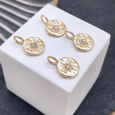 Подвеска круг северная звезда, цвет золото 11 мм