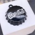 Подвеска крышка черная Coca cola 25 мм