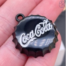 Подвеска крышка черная Coca cola 25 мм