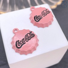 Подвеска крышка розовая Coca cola 18 мм