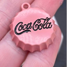 Подвеска крышка розовая Coca cola 25 мм