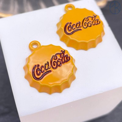 Подвеска крышка желтая Coca cola 18 мм